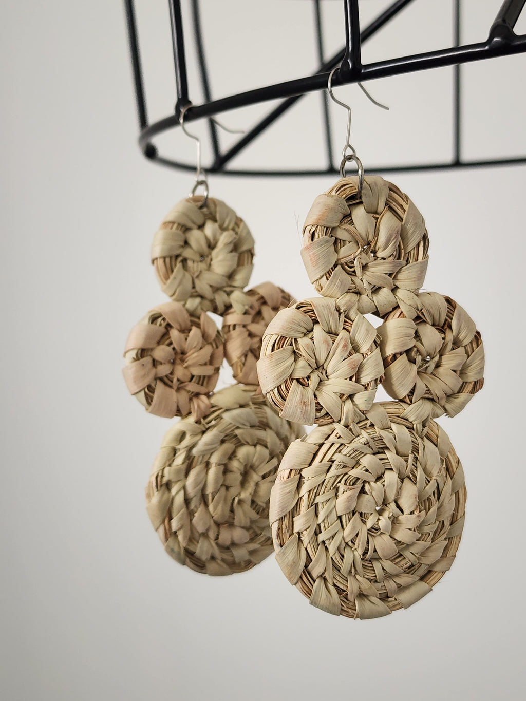 LEONA pair - Handmade Raffia Statement Earrings | Boho Summer Accessory | Gift for Her