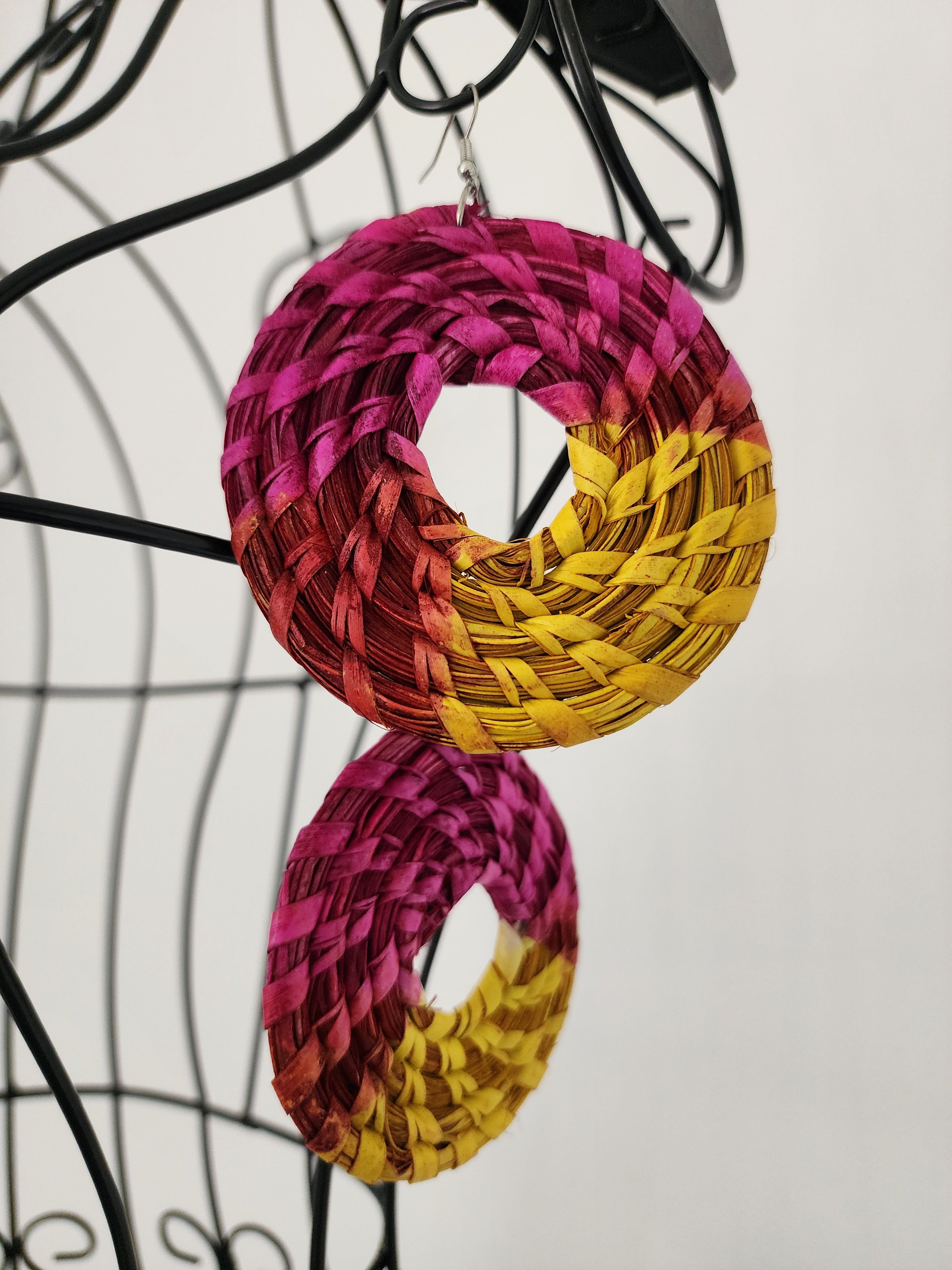 CANDY pair - Handmade Raffia Statement Earrings | Boho Summer Accessory | Gift for Her