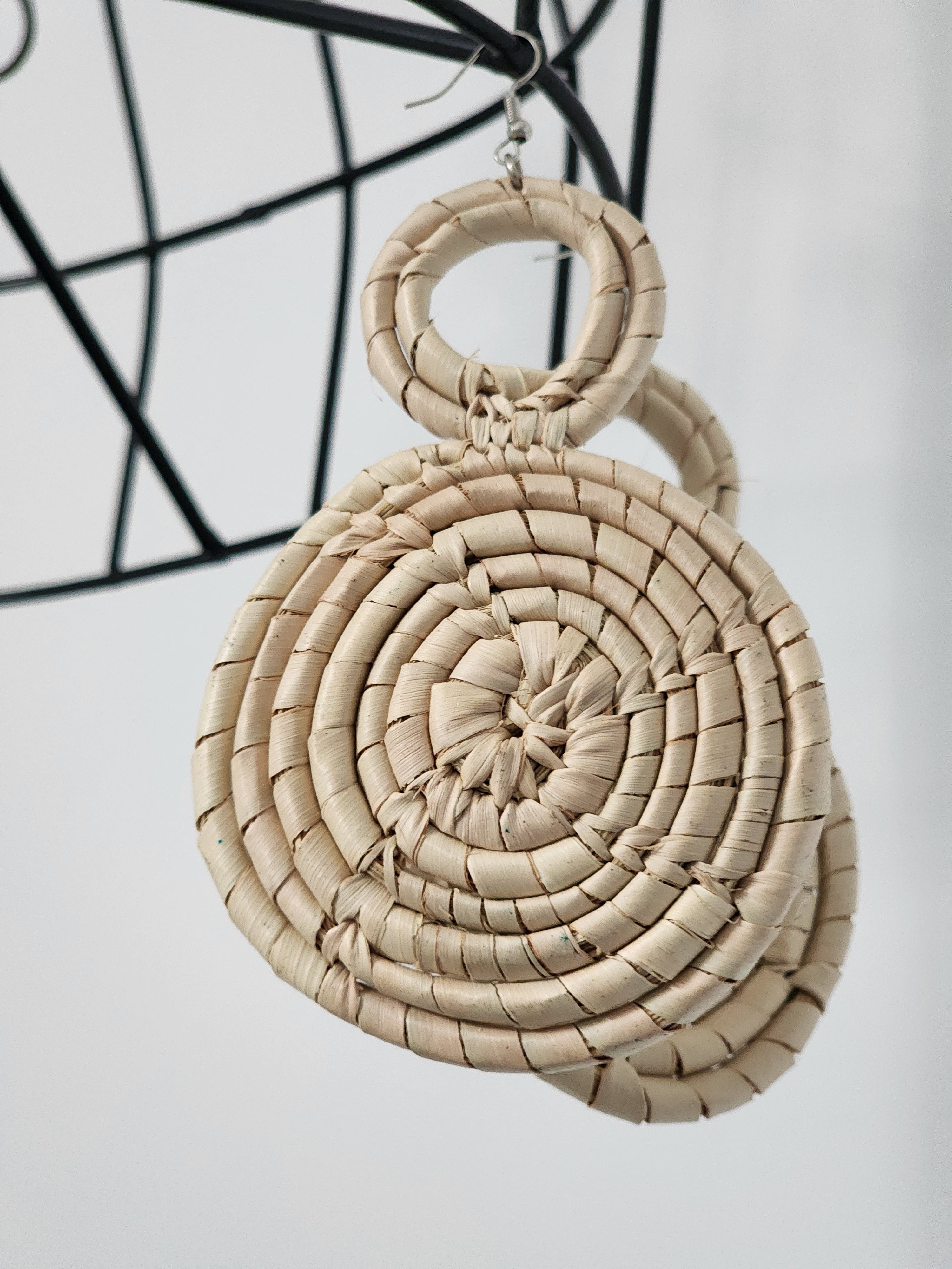 LINCOLN pair - Handmade Raffia Statement Earrings | Boho Summer Accessory | Gift for Her