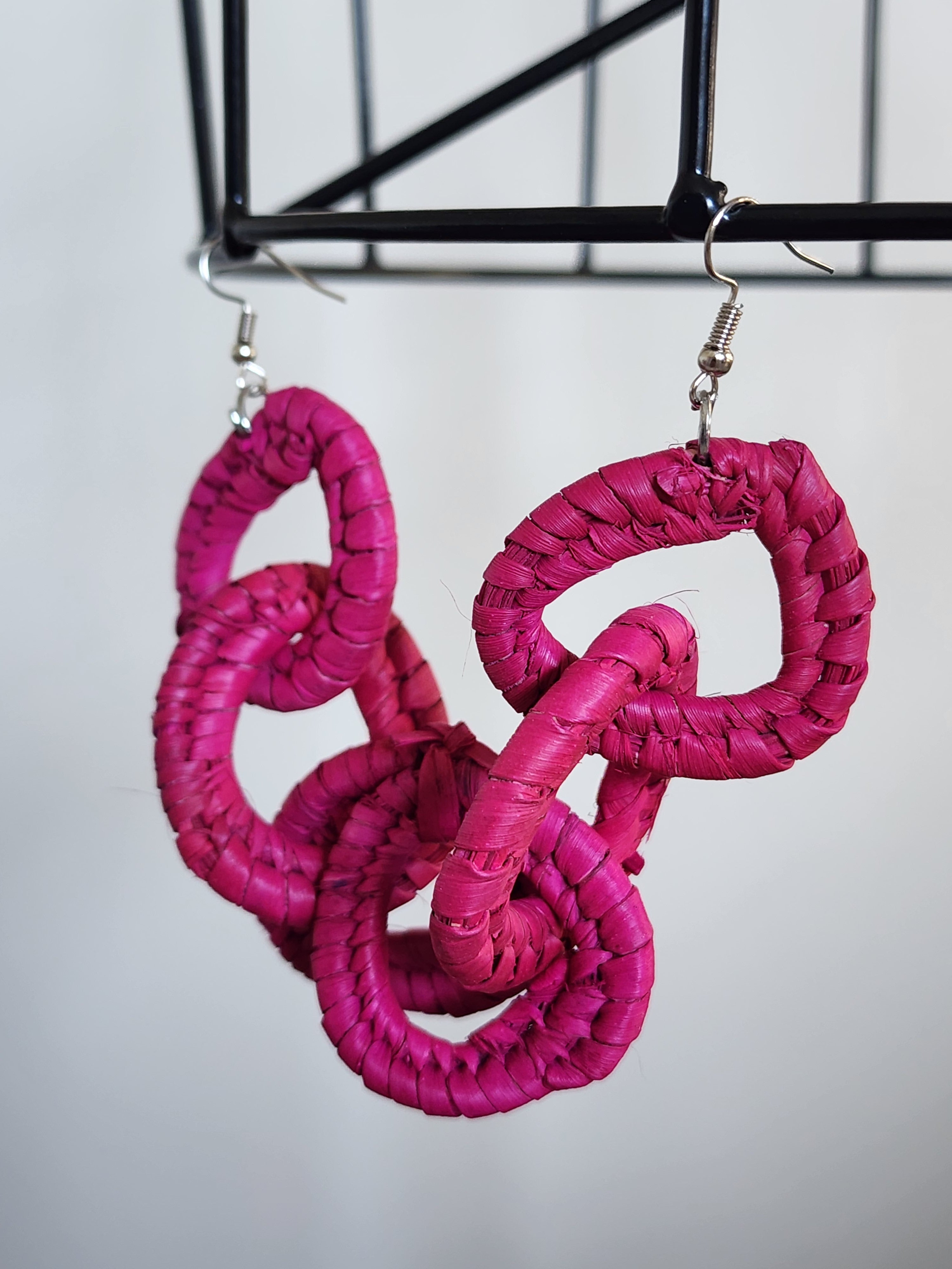 WENDY pair - Handmade Raffia Statement Earrings | Boho Summer Accessory | Gift for Her