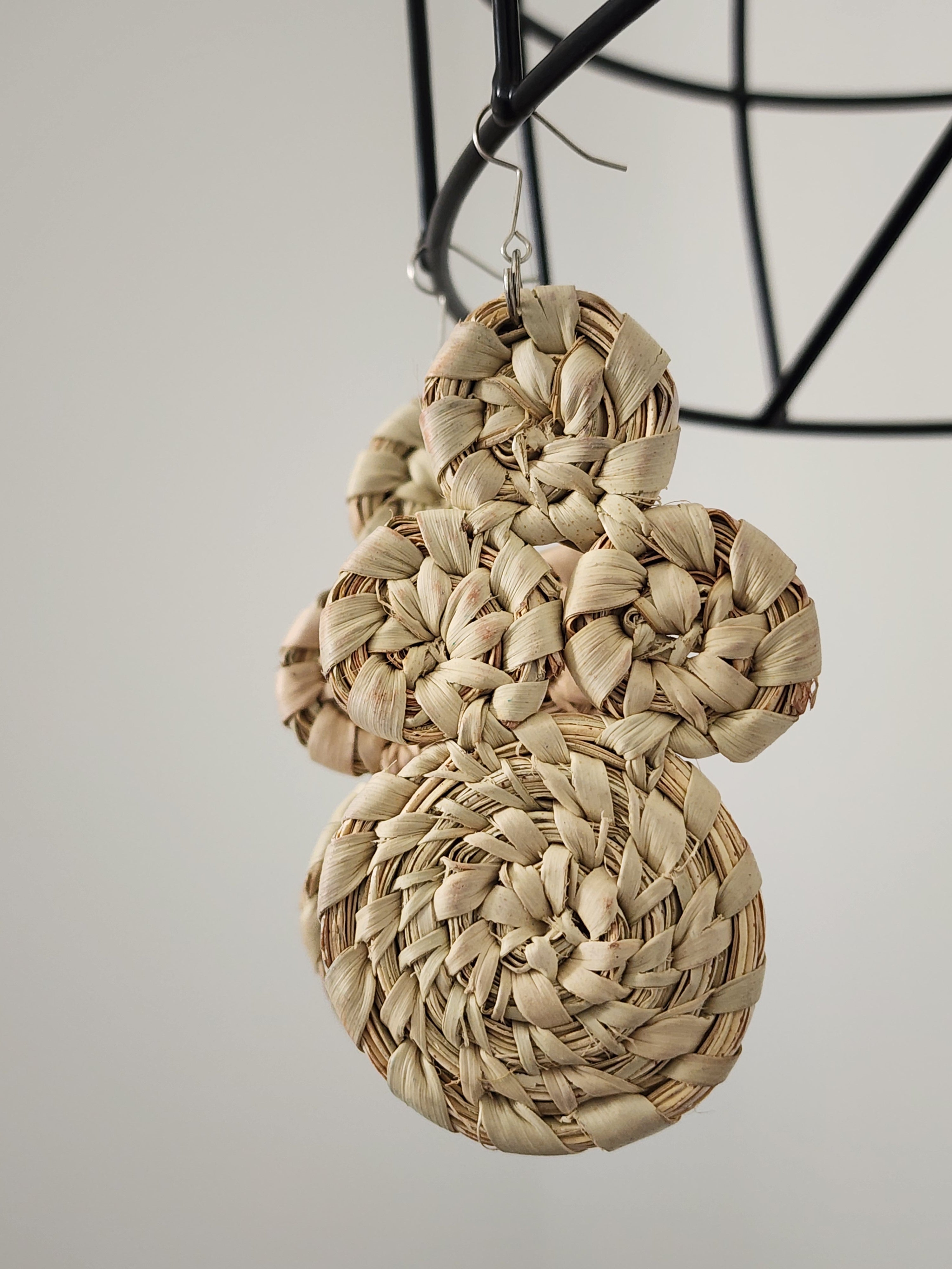 LEONA pair - Handmade Raffia Statement Earrings | Boho Summer Accessory | Gift for Her