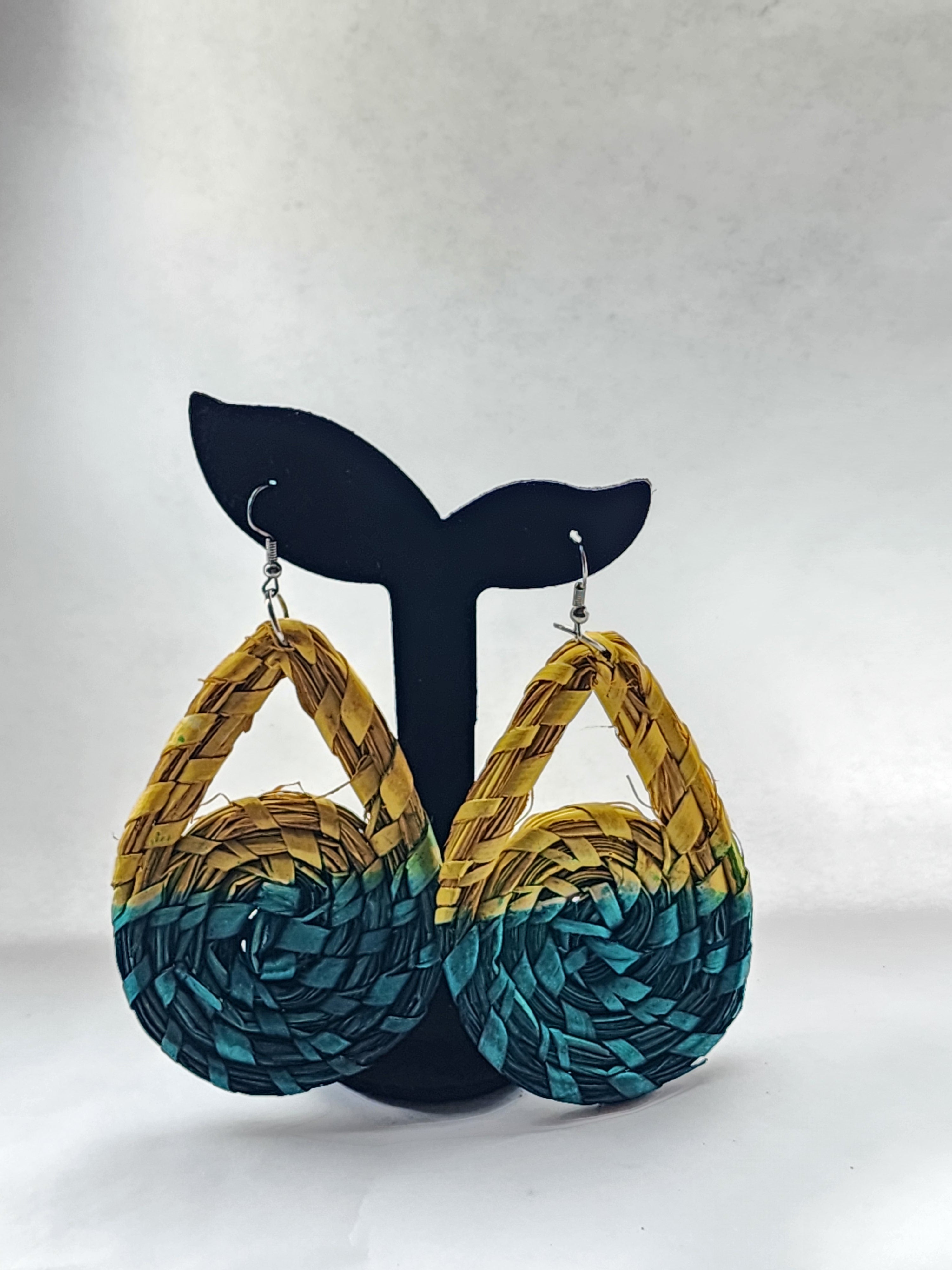 ODEE pair - Handmade Raffia Statement Earrings | Boho Summer Accessory | Gift for Her