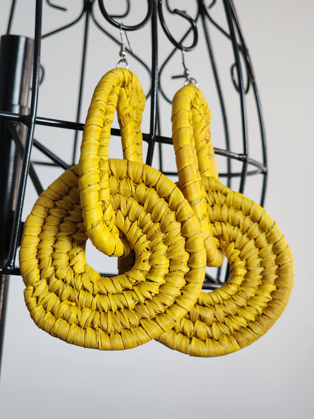 RUTH pair - Handmade Raffia Statement Earrings | Boho Summer Accessory | Gift for Her