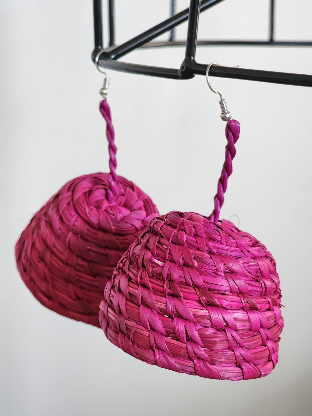 ESE pair - Handmade Raffia Statement Earrings | Boho Summer Accessory | Gift for Her