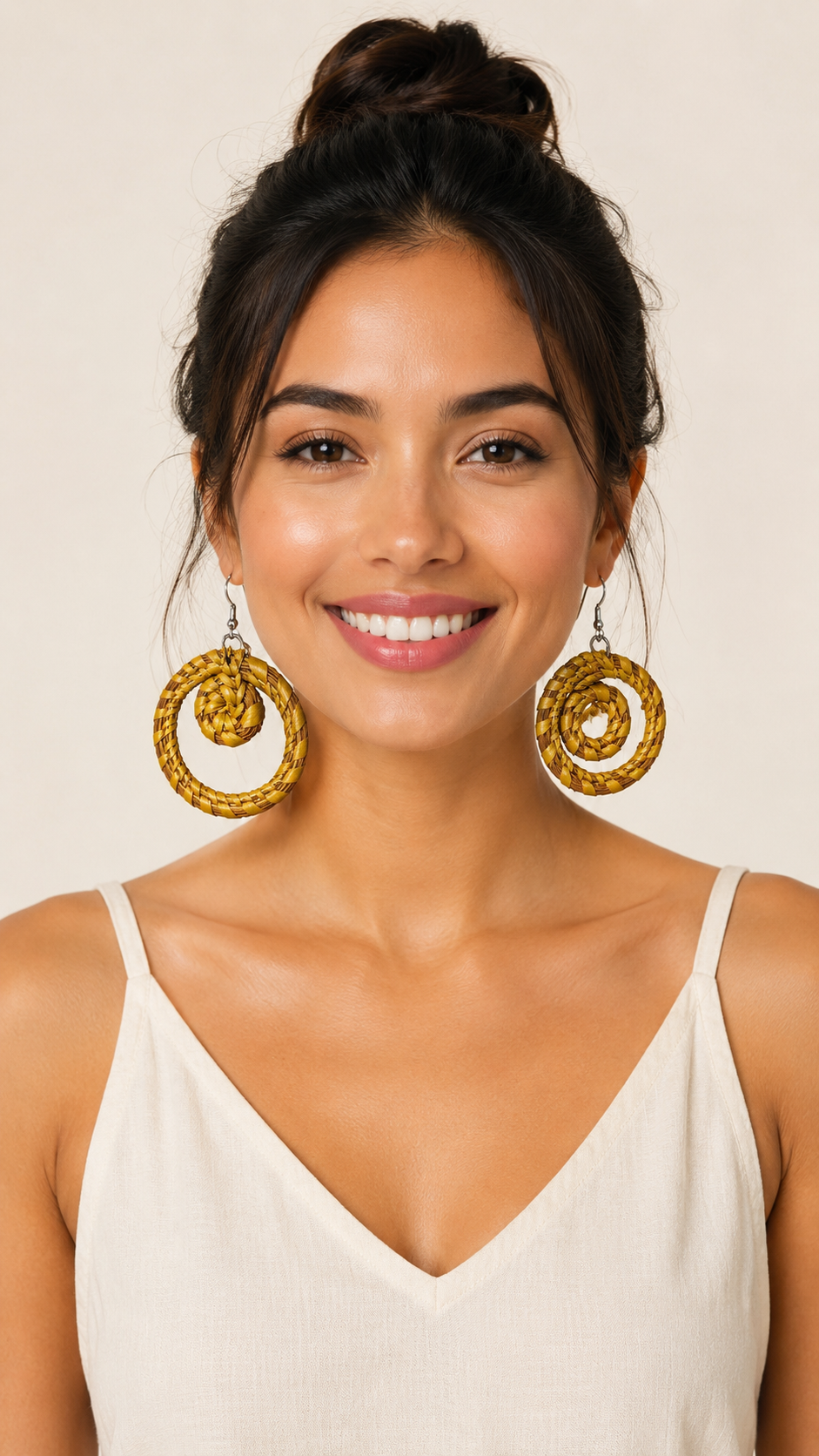 KENT asymmetrical Handcrafted Raffia Statement Earrings
