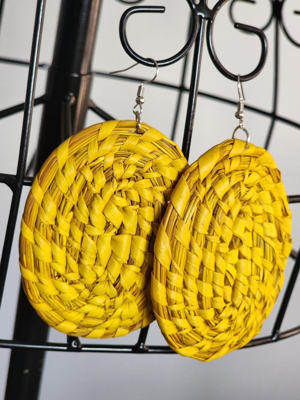 OBAS pair - Handmade Raffia Statement Earrings | Boho Summer Accessory | Gift for Her