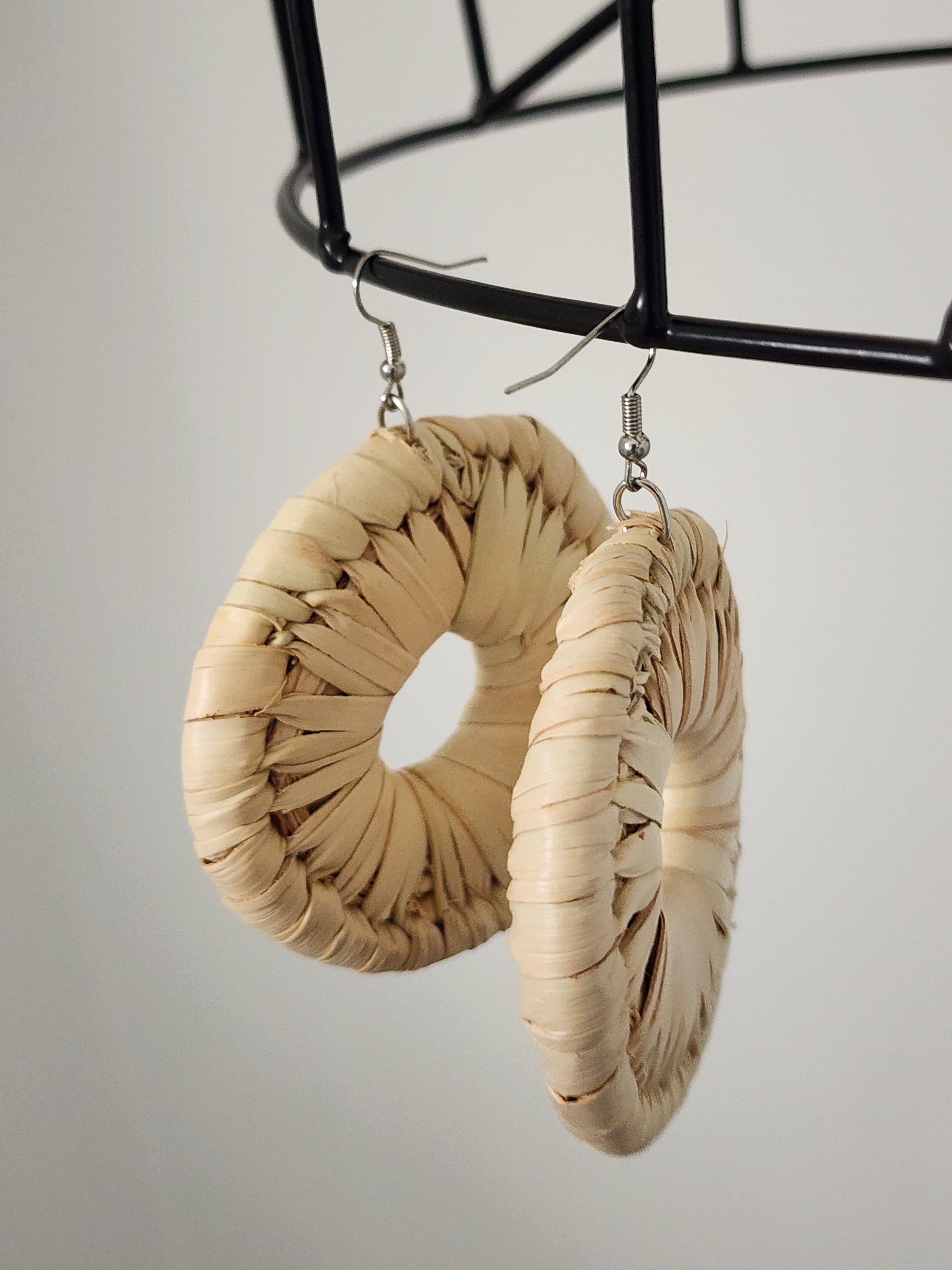 KAREN pair - Handmade Raffia Statement Earrings | Boho Summer Accessory | Gift for Her