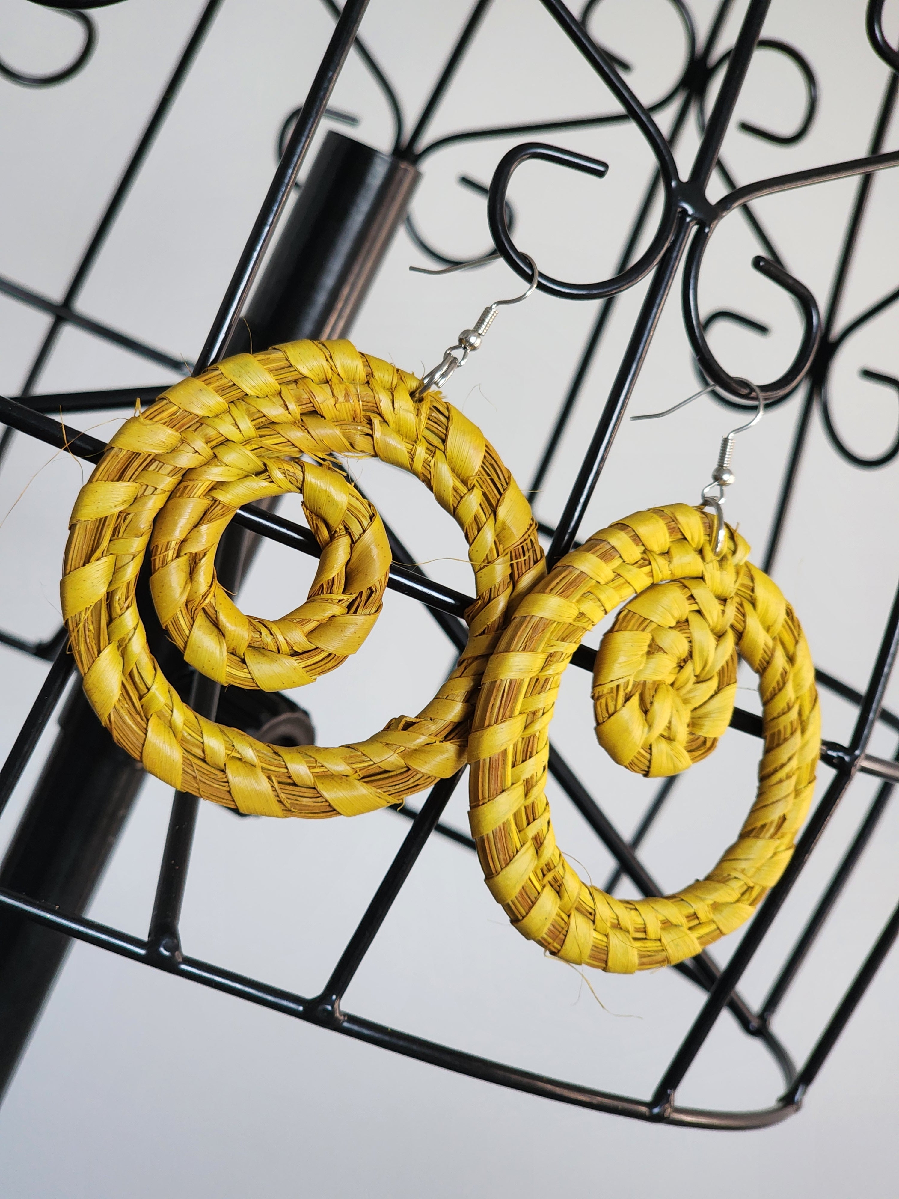 KENT asymmetrical pair - Handmade Raffia Statement Earrings | Boho Summer Accessory | Gift for Her