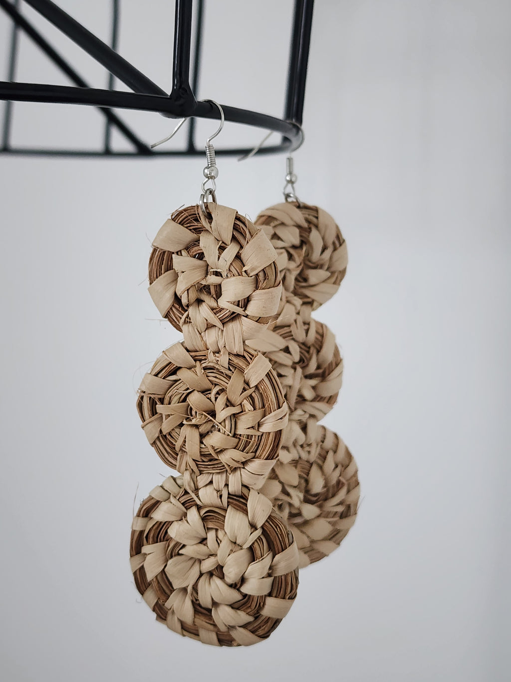 FAYE pair - Handmade Raffia Statement Earrings | Boho Summer Accessory | Gift for Her