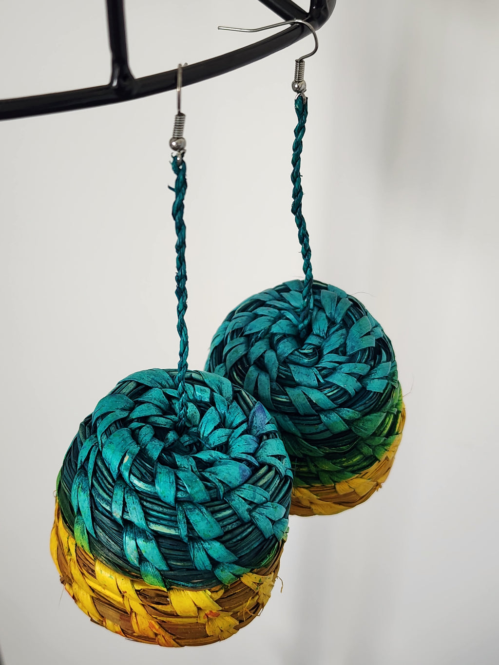 BASKET pair - Handmade Raffia Statement Earrings | Boho Summer Accessory | Gift for Her
