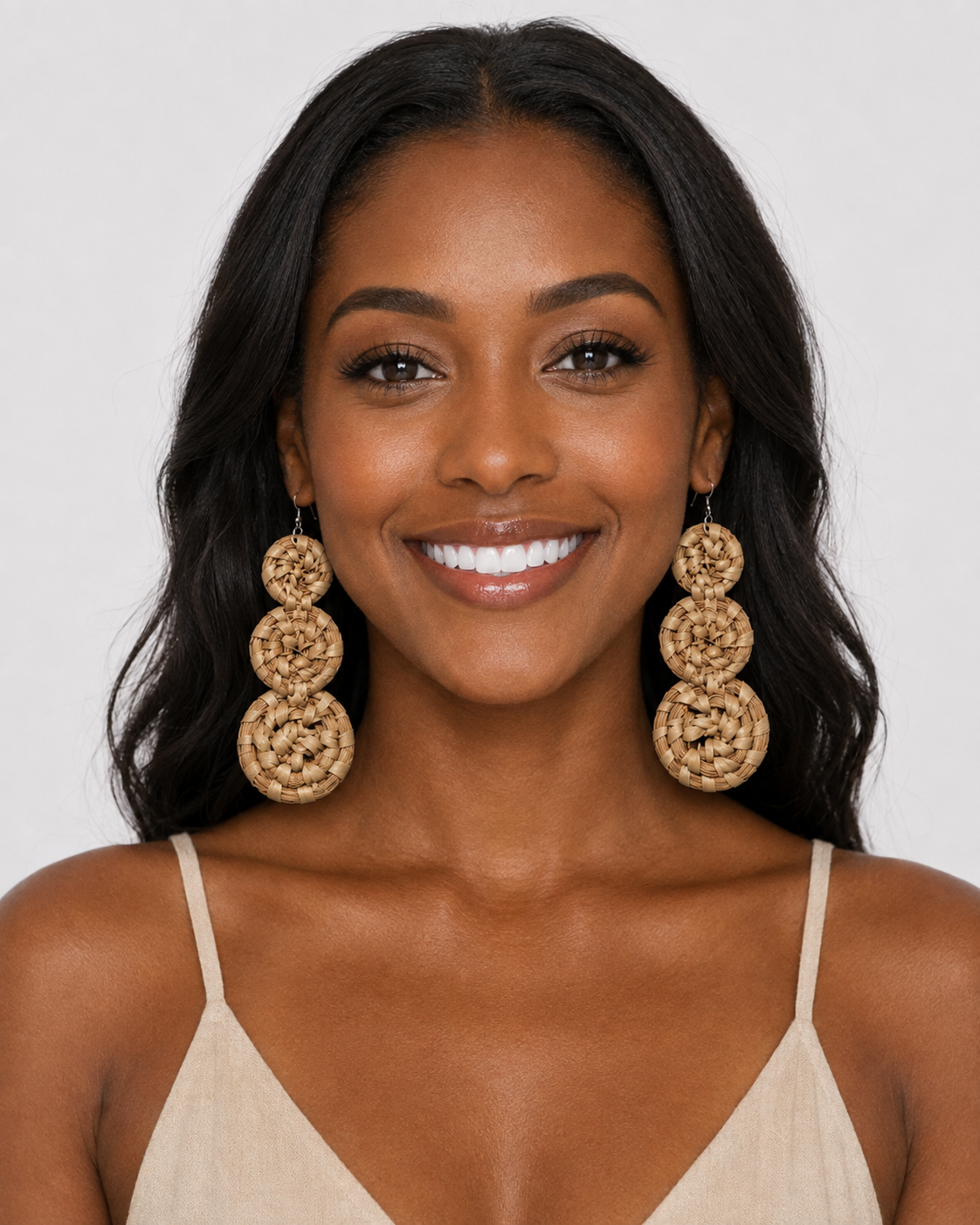 FAYE Handcrafted Raffia Statement Earrings
