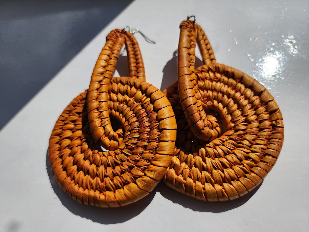 WURA Handcrafted Raffia Statement Earrings