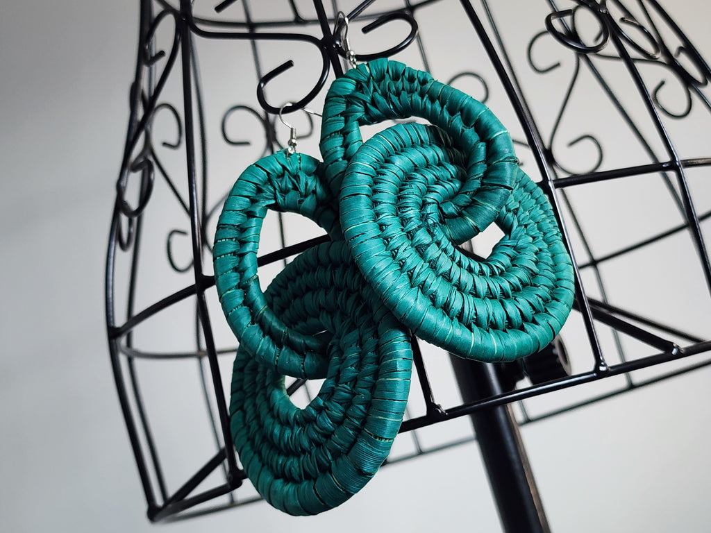 BRAVADO pair - Handmade Raffia Statement Earrings | Boho Summer Accessory | Gift for Her