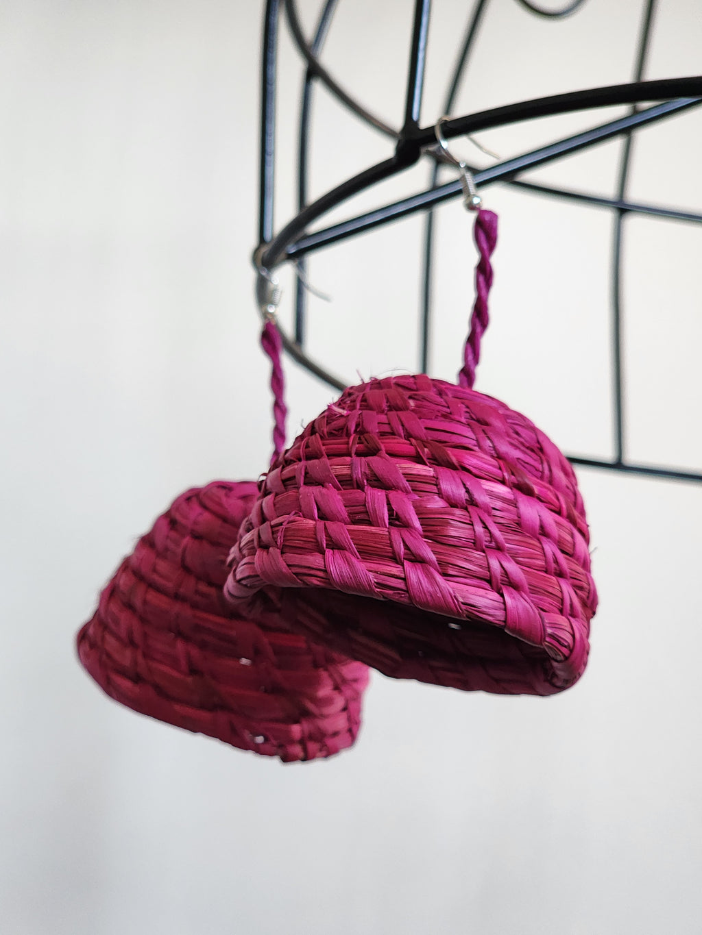 ESE pair - Handmade Raffia Statement Earrings | Boho Summer Accessory | Gift for Her