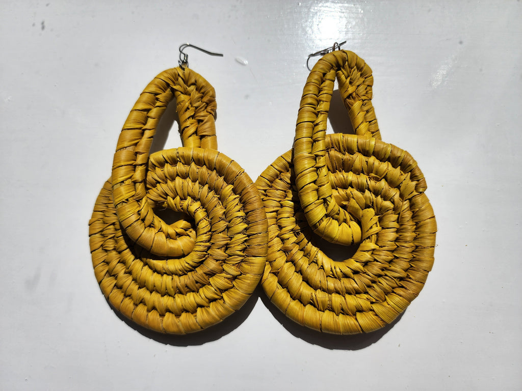 RUTH Handcrafted Raffia Statement Earrings