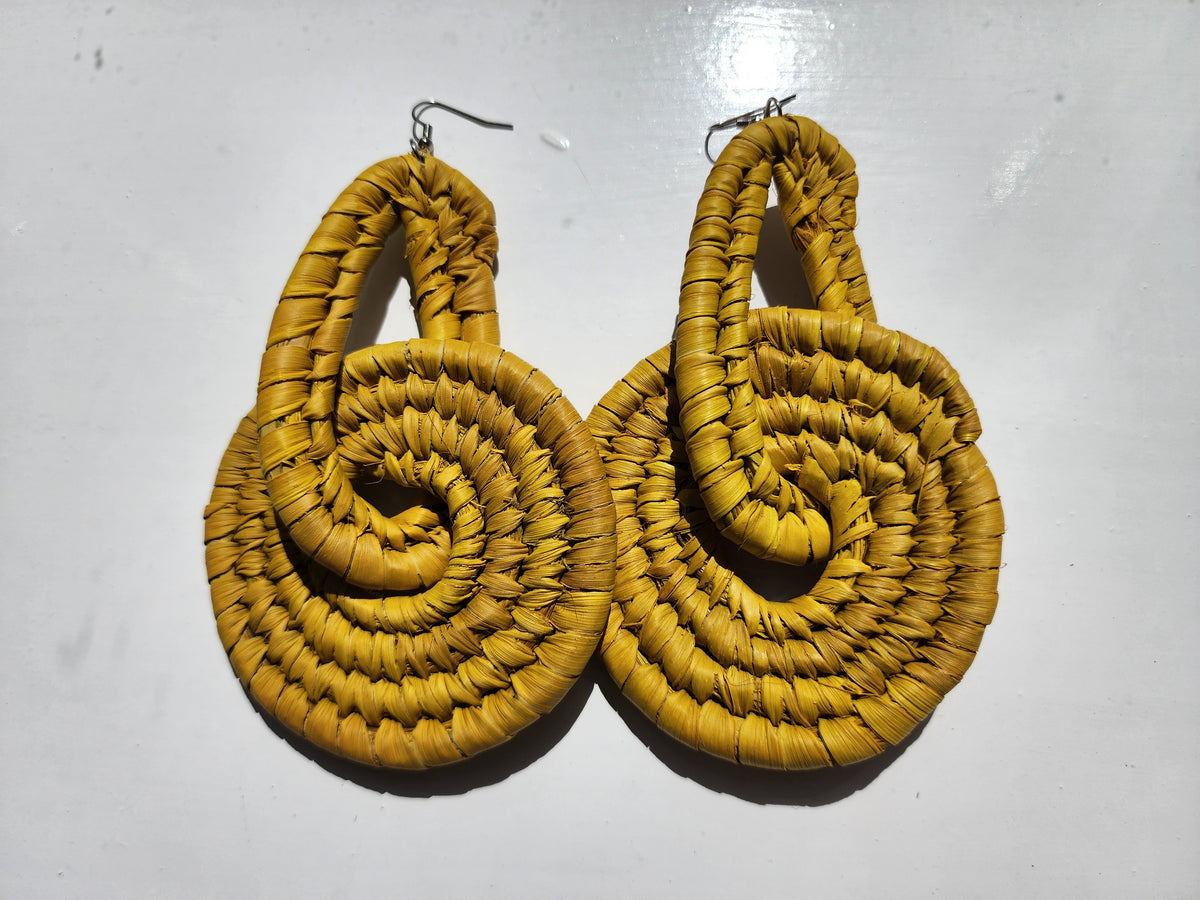 RUTH Handcrafted Raffia Statement Earrings