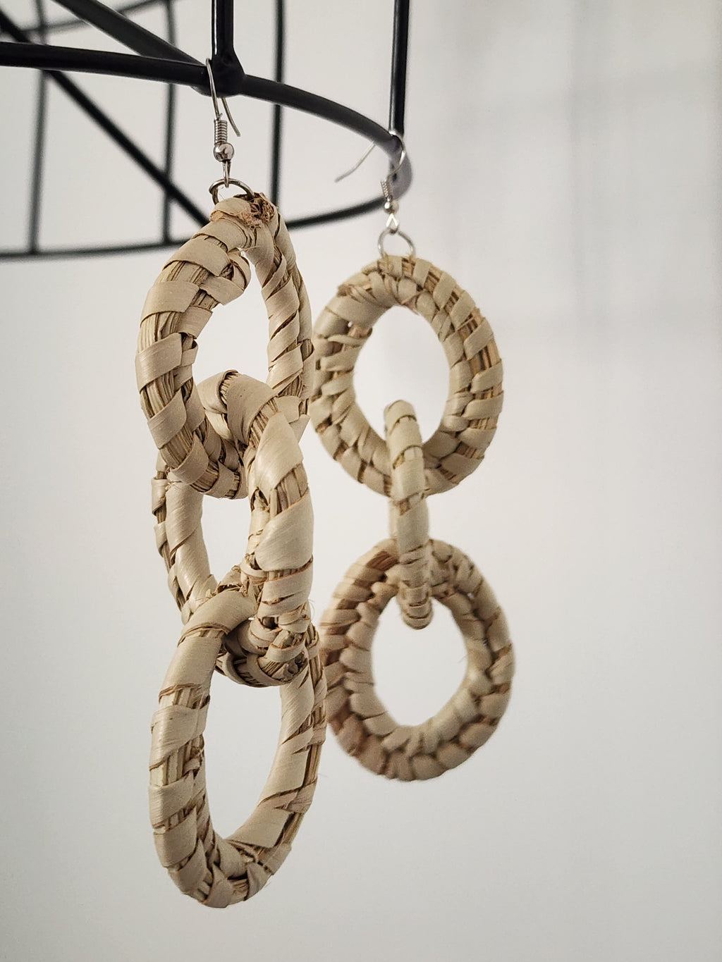 SIMBI pair - Handmade Raffia Statement Earrings | Boho Summer Accessory | Gift for Her