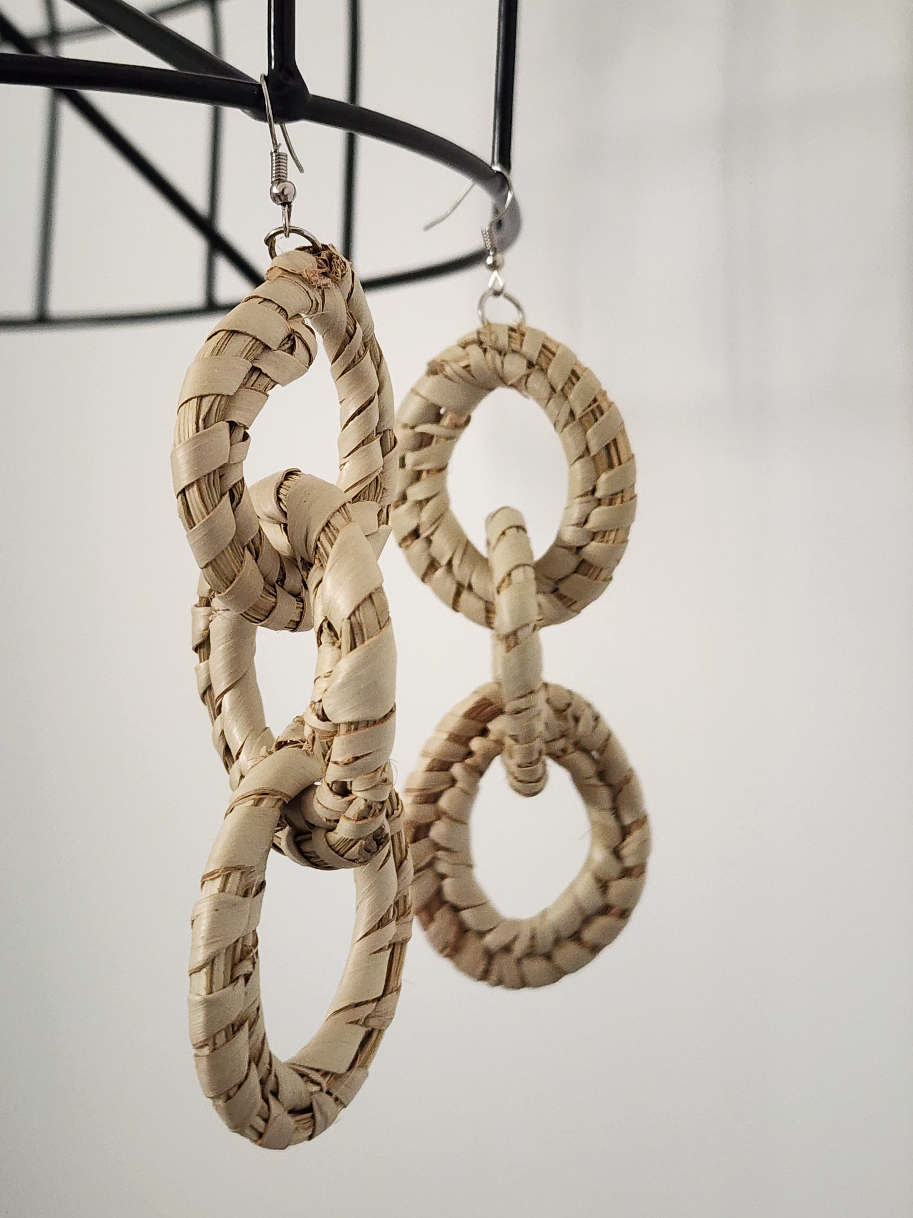 SIMBI pair - Handmade Raffia Statement Earrings | Boho Summer Accessory | Gift for Her