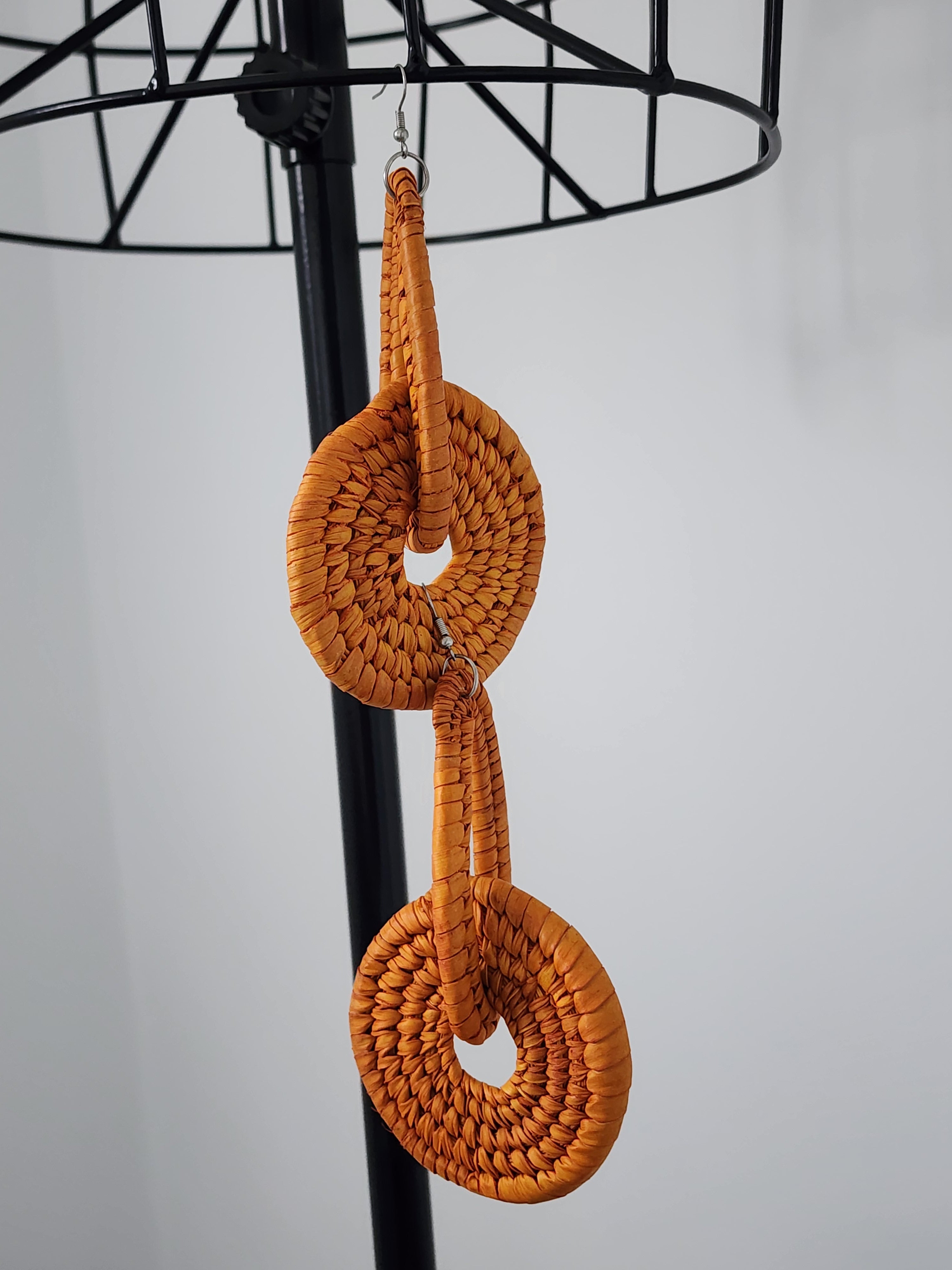WURA pair - Handmade Raffia Statement Earrings | Boho Summer Accessory | Gift for Her
