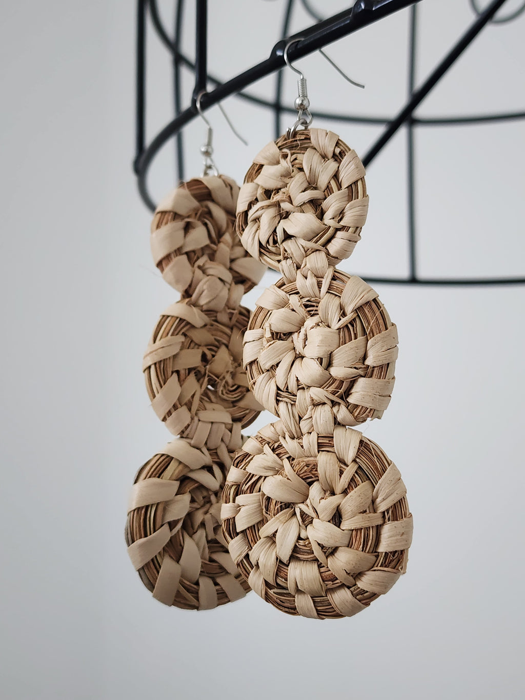 FAYE pair - Handmade Raffia Statement Earrings | Boho Summer Accessory | Gift for Her