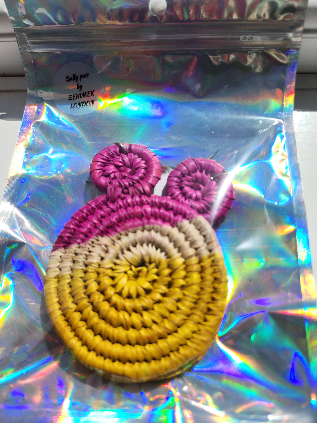 SALLY Handcrafted Raffia Statement Earrings