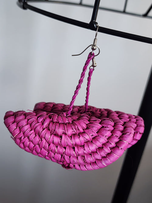 ADEOLA pair - Handmade Raffia Statement Earrings | Boho Summer Accessory | Gift for Her