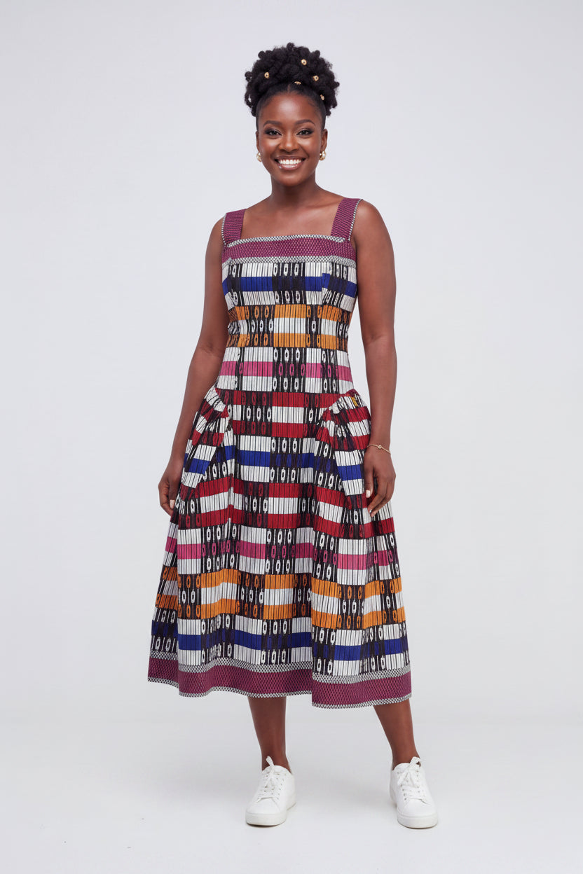 ZEE Side Ruffle Ankara Dress