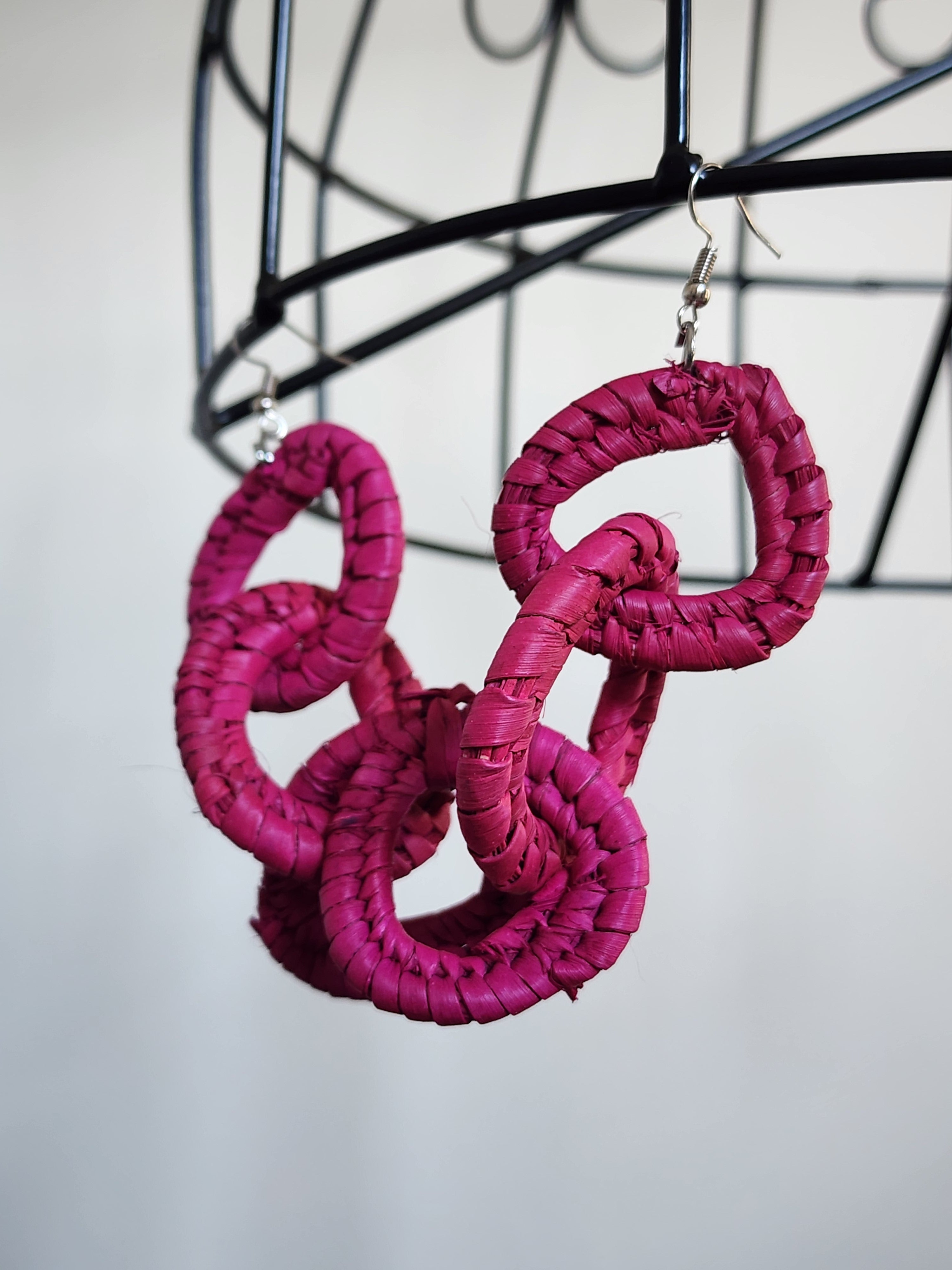 WENDY pair - Handmade Raffia Statement Earrings | Boho Summer Accessory | Gift for Her