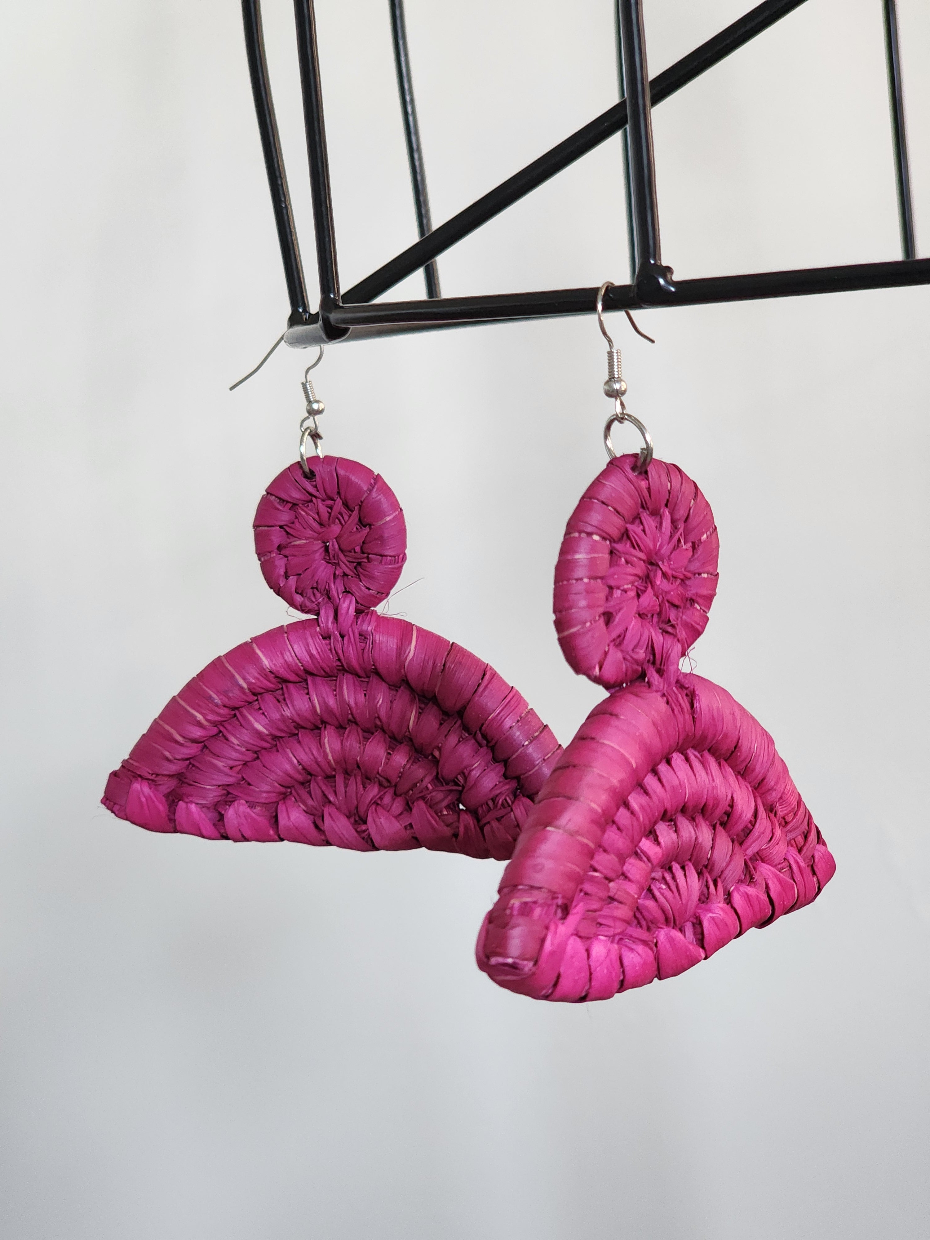 LONDON pair - Handmade Raffia Statement Earrings | Boho Summer Accessory | Gift for Her