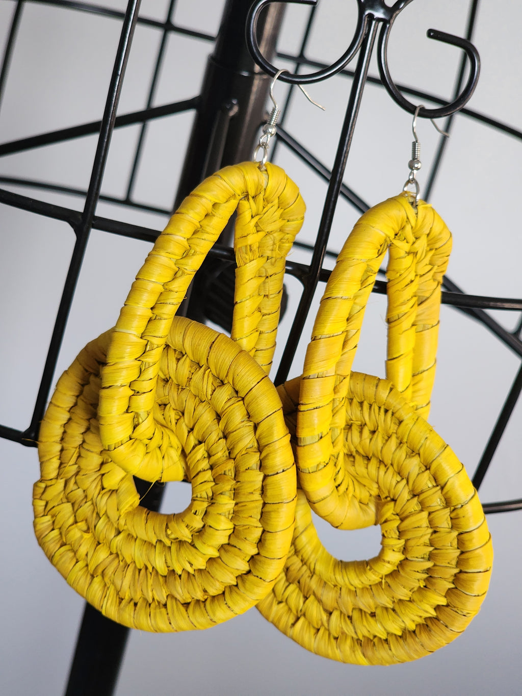 RUTH pair - Handmade Raffia Statement Earrings | Boho Summer Accessory | Gift for Her