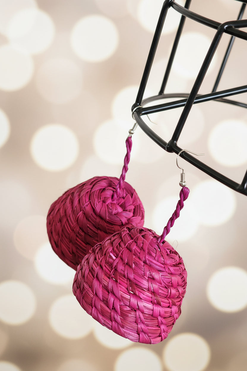 ESE pair - Handmade Raffia Statement Earrings | Boho Summer Accessory | Gift for Her