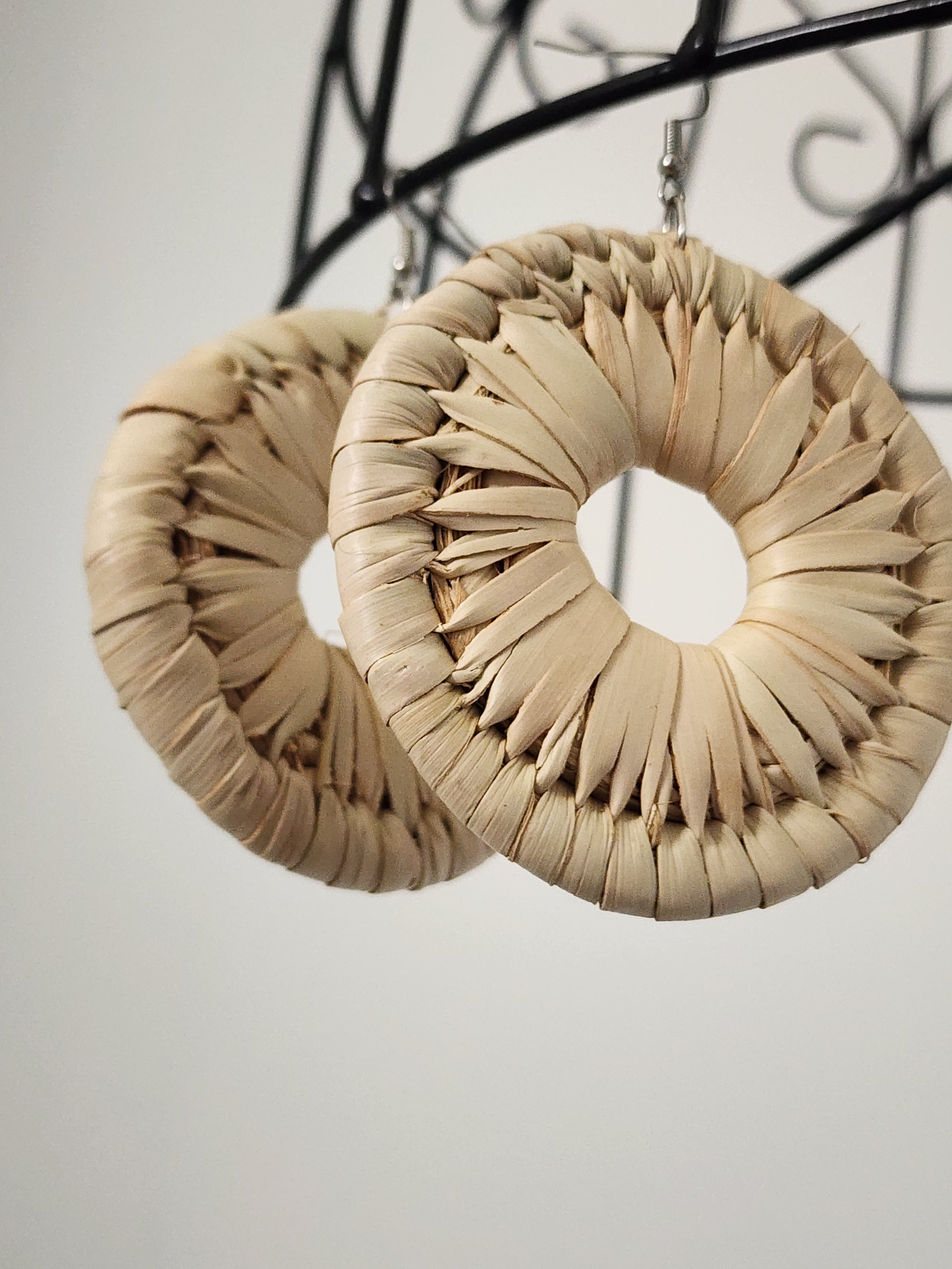 KAREN pair - Handmade Raffia Statement Earrings | Boho Summer Accessory | Gift for Her