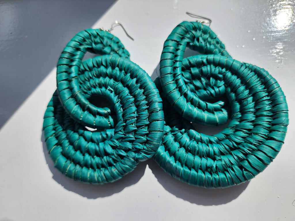 BRAVADO Handcrafted Raffia Statement Earrings