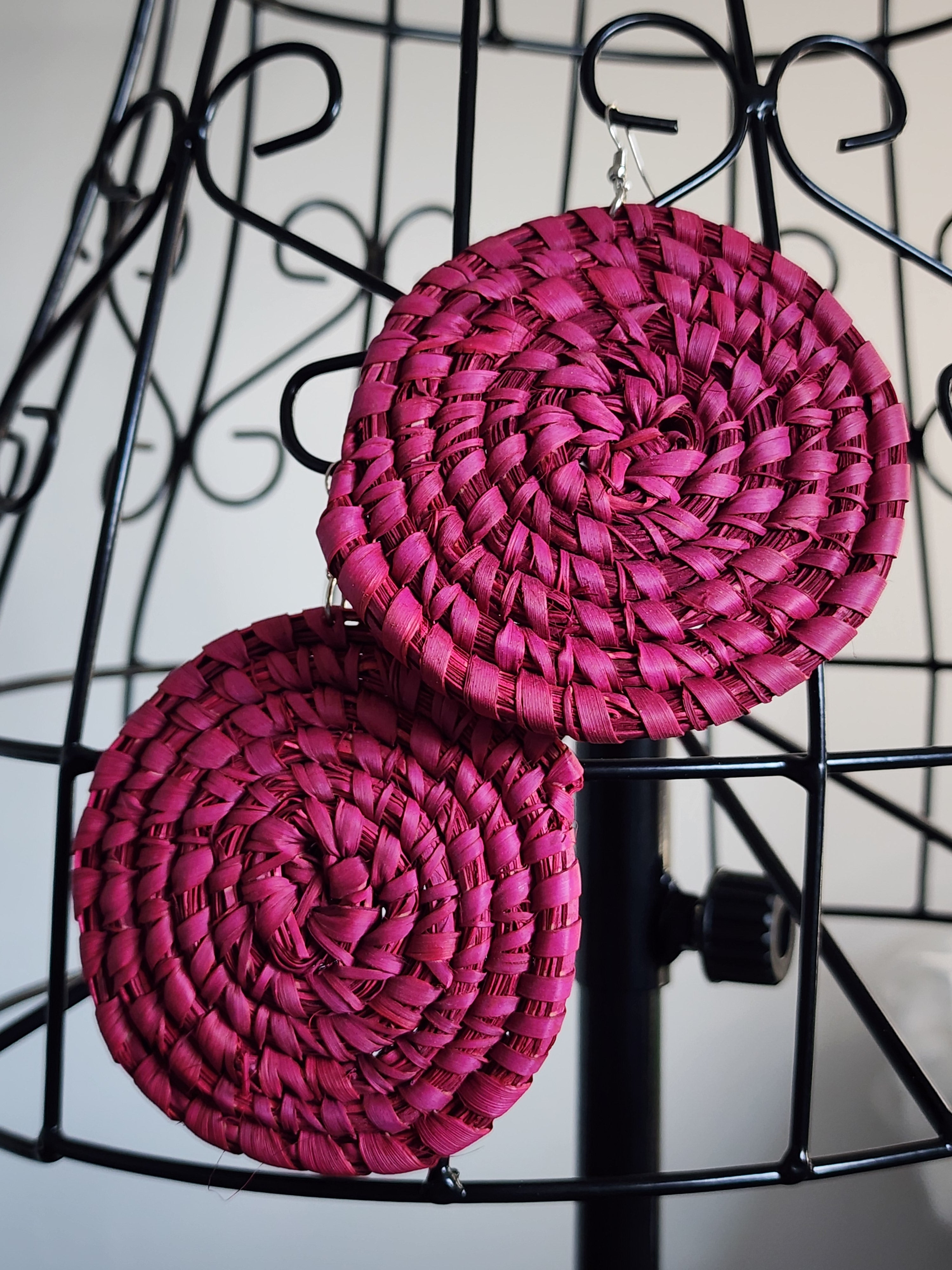 BLISS pair - Handmade Raffia Statement Earrings | Boho Summer Accessory | Gift for Her