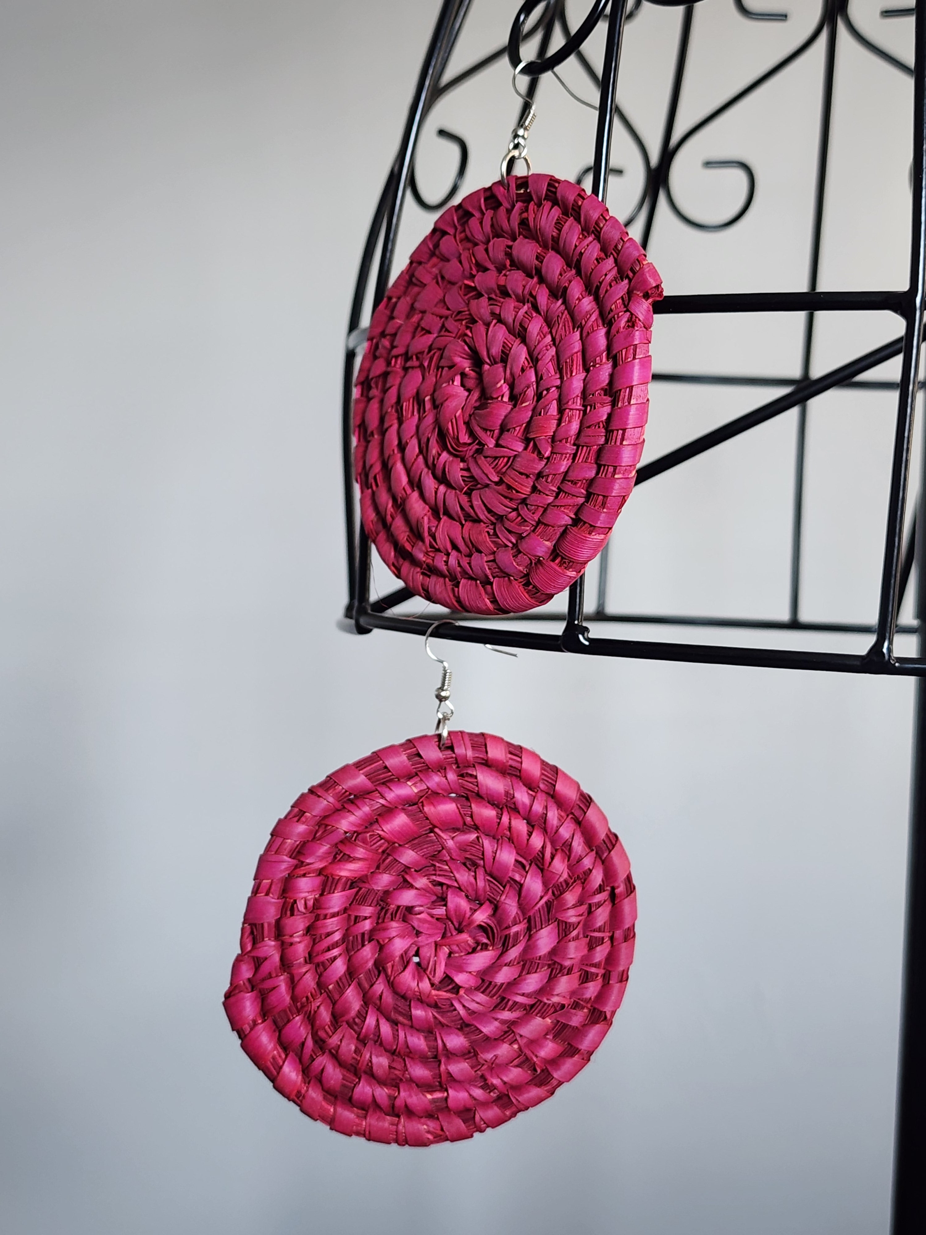 BLISS pair - Handmade Raffia Statement Earrings | Boho Summer Accessory | Gift for Her