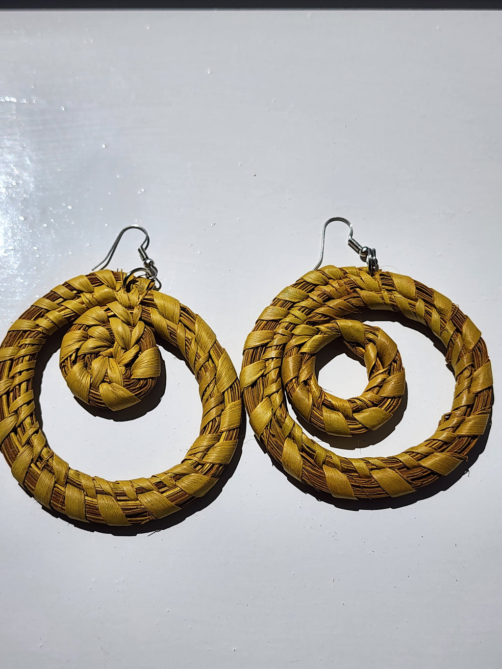 KENT asymmetrical Handcrafted Raffia Statement Earrings