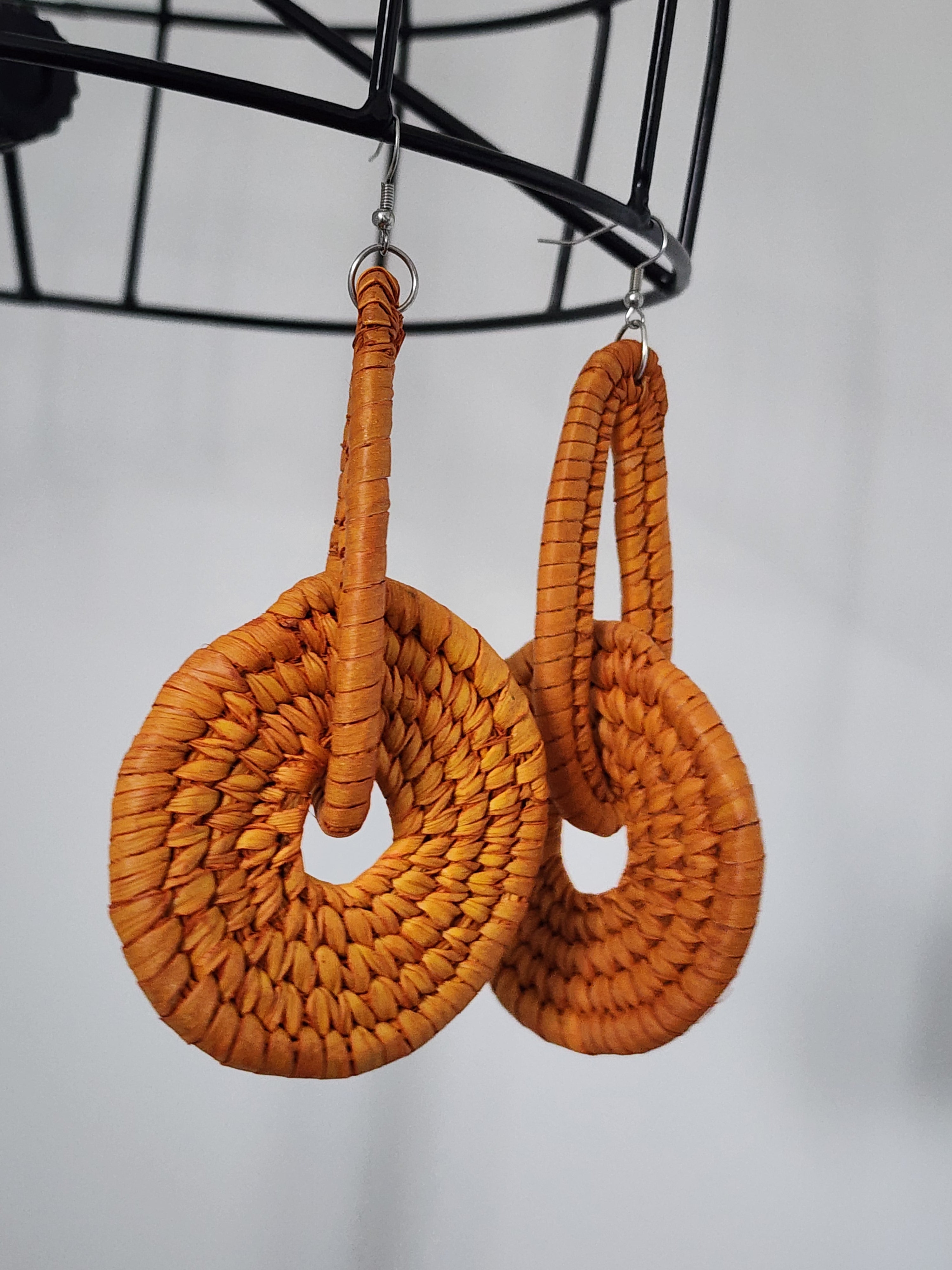 WURA pair - Handmade Raffia Statement Earrings | Boho Summer Accessory | Gift for Her