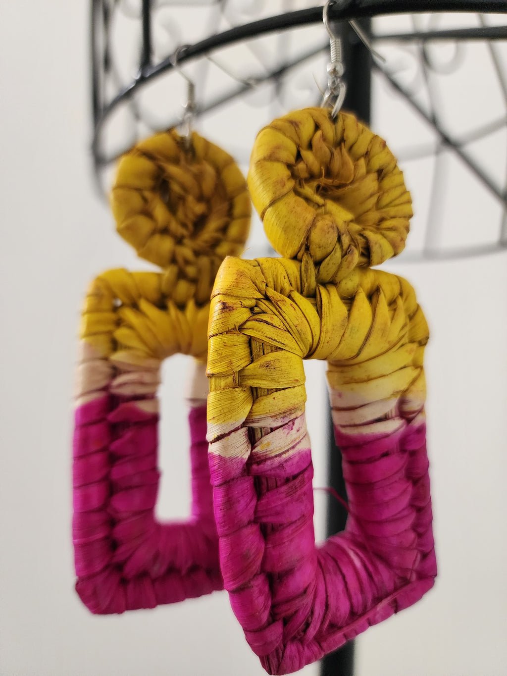 TITI pair - Handmade Raffia Statement Earrings | Boho Summer Accessory | Gift for Her