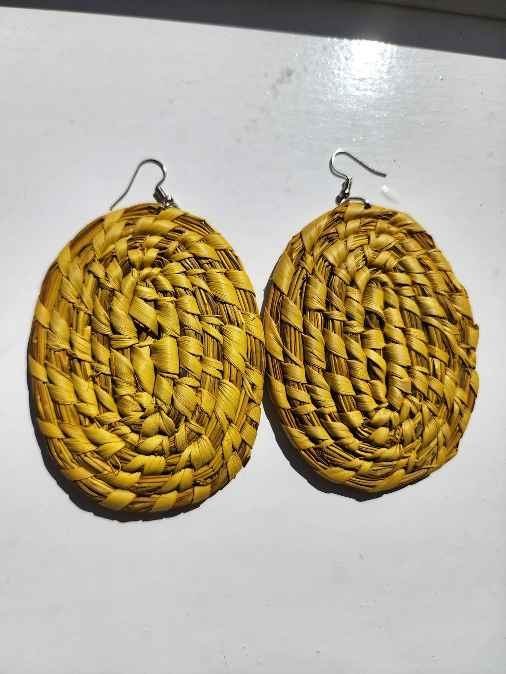 OBAS pair Handcrafted Raffia Statement Earrings