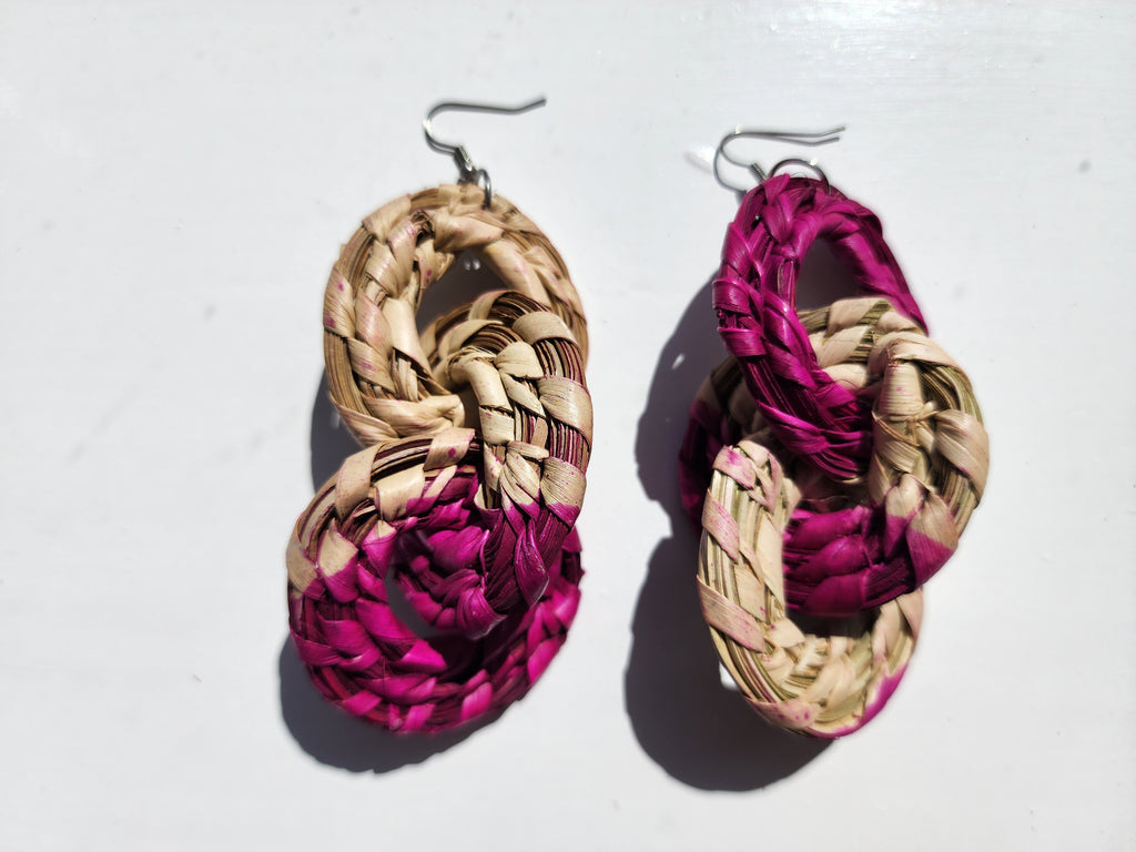 MAY Handcrafted Raffia Statement Earrings