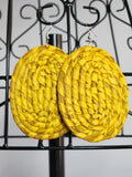OBAS pair - Handmade Raffia Statement Earrings | Boho Summer Accessory | Gift for Her